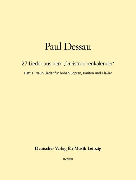  27 Lieder Aus Dem Dreistrophenkalender by Paul Dessau